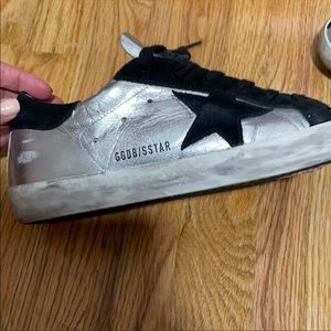 Golden Goose Superstar silver sneakers size 38